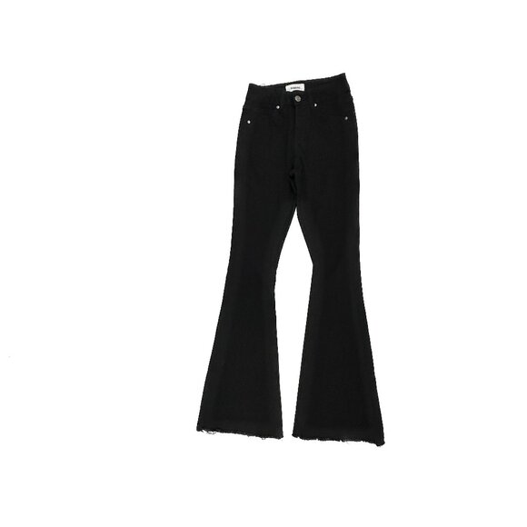Bamboo Flare Raw Hem Womens' size 0 Black Denim jeans - Picture 1 of 5